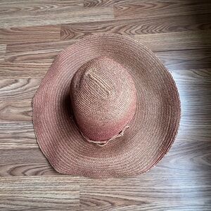 Helen Kaminski Wide Brim Floppy Pink Raffia Sun Hat Woman’s one size